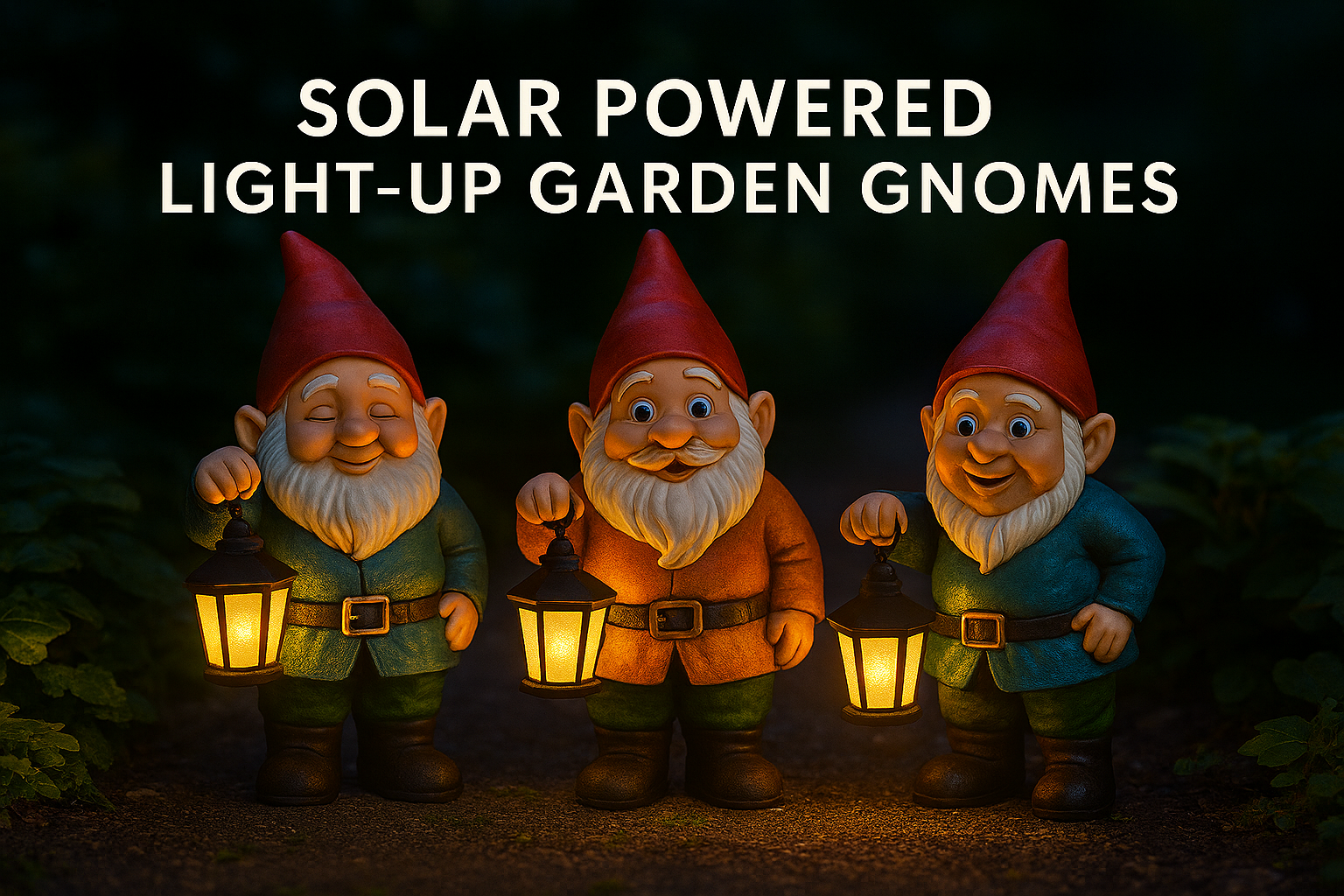 Solar Powered Light‑Up Garden Gnomes