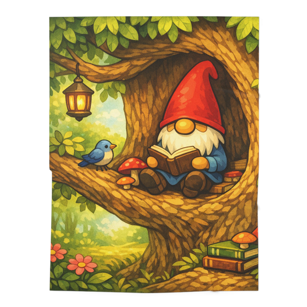 Gnome in the Tree Baby Swaddle Blanket — Woodland Nursery Swaddle