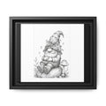 Sleeping Gnome Pencil Framed Matte Canvas Wall Art - Lark