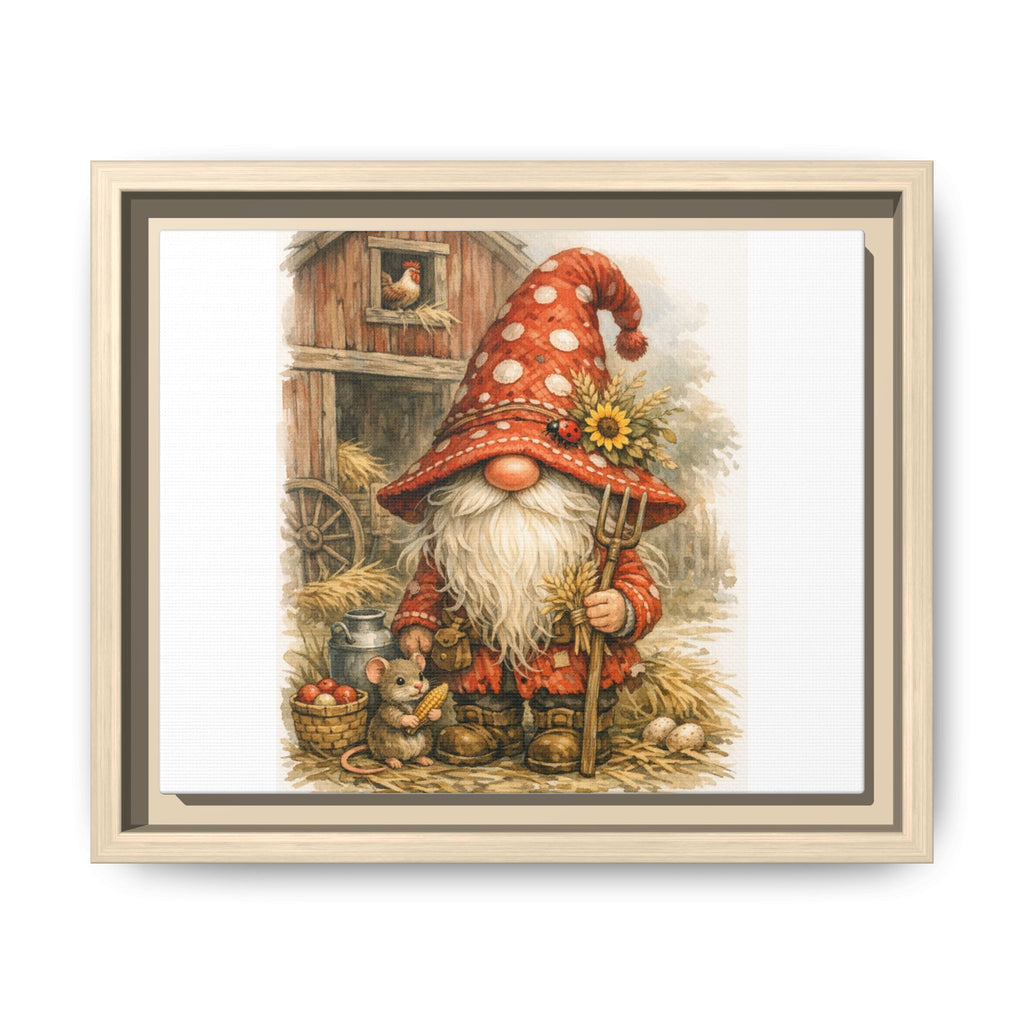 High Hat Farmhouse Gnome Art Print — Framed Matte Canvas
