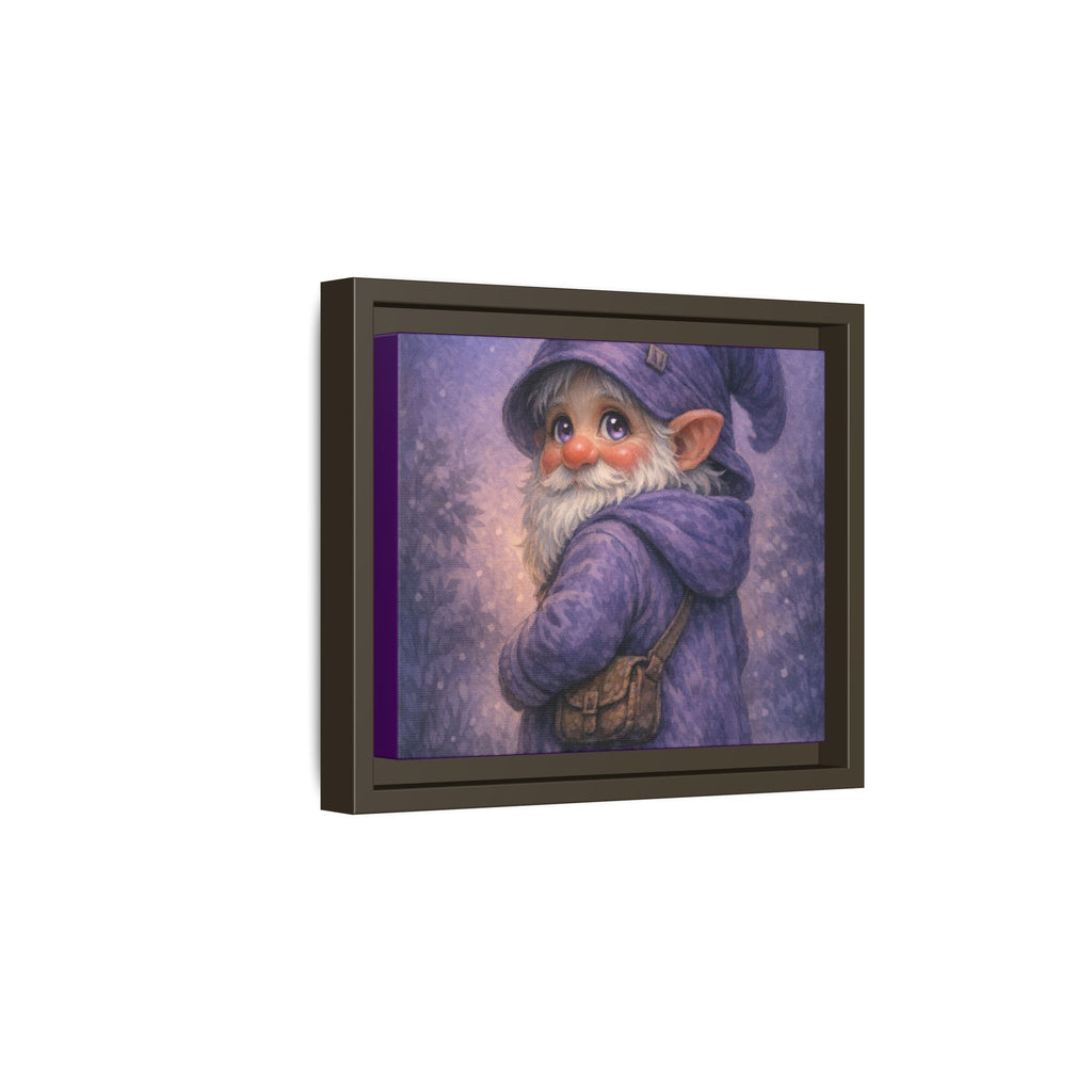 Bright eyes Whimsical Purple Gnome Matte Canvas Framed Wall Art
