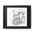 Gnome Pencil Mushroom House Framed Canvas Print — Whimsical Nursery Wall Art - Hazel