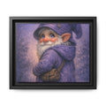 Bright eyes Whimsical Purple Gnome Matte Canvas Framed Wall Art