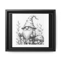 Gnome Pencil Sketch Matte Canvas Print — Framed Woodland Decor - Daisy