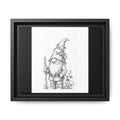 Gnome Pencil Sketch Matte Canvas Framed Print — Whimsical Woodland Home Decor - Bramble