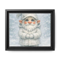 Bright Eyes Framed Winter Gnome Canvas Print — Cute Snowy Nursery Wall Art