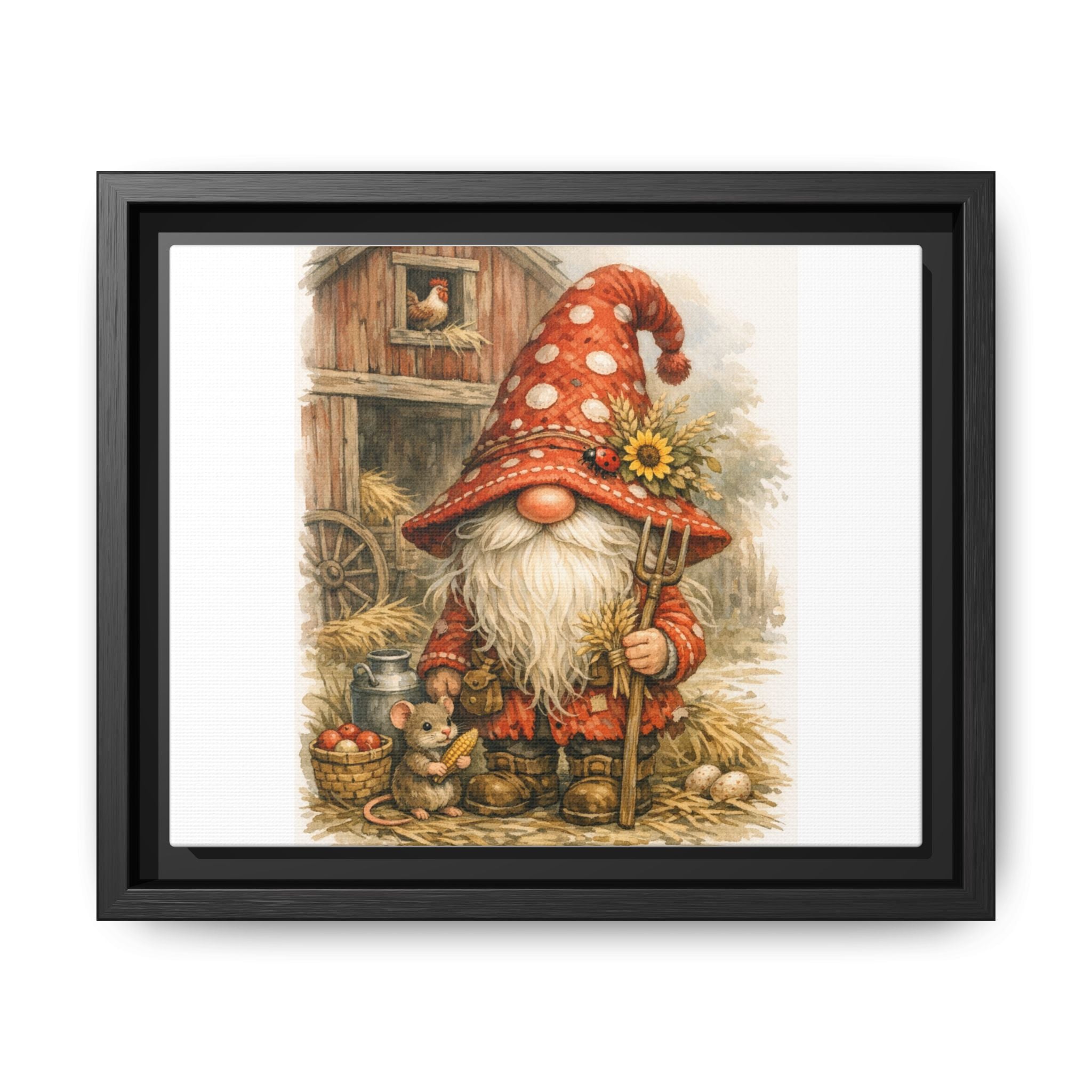 Copy of High Hat Farmhouse Gnome Art Print — Framed Matte Canvas