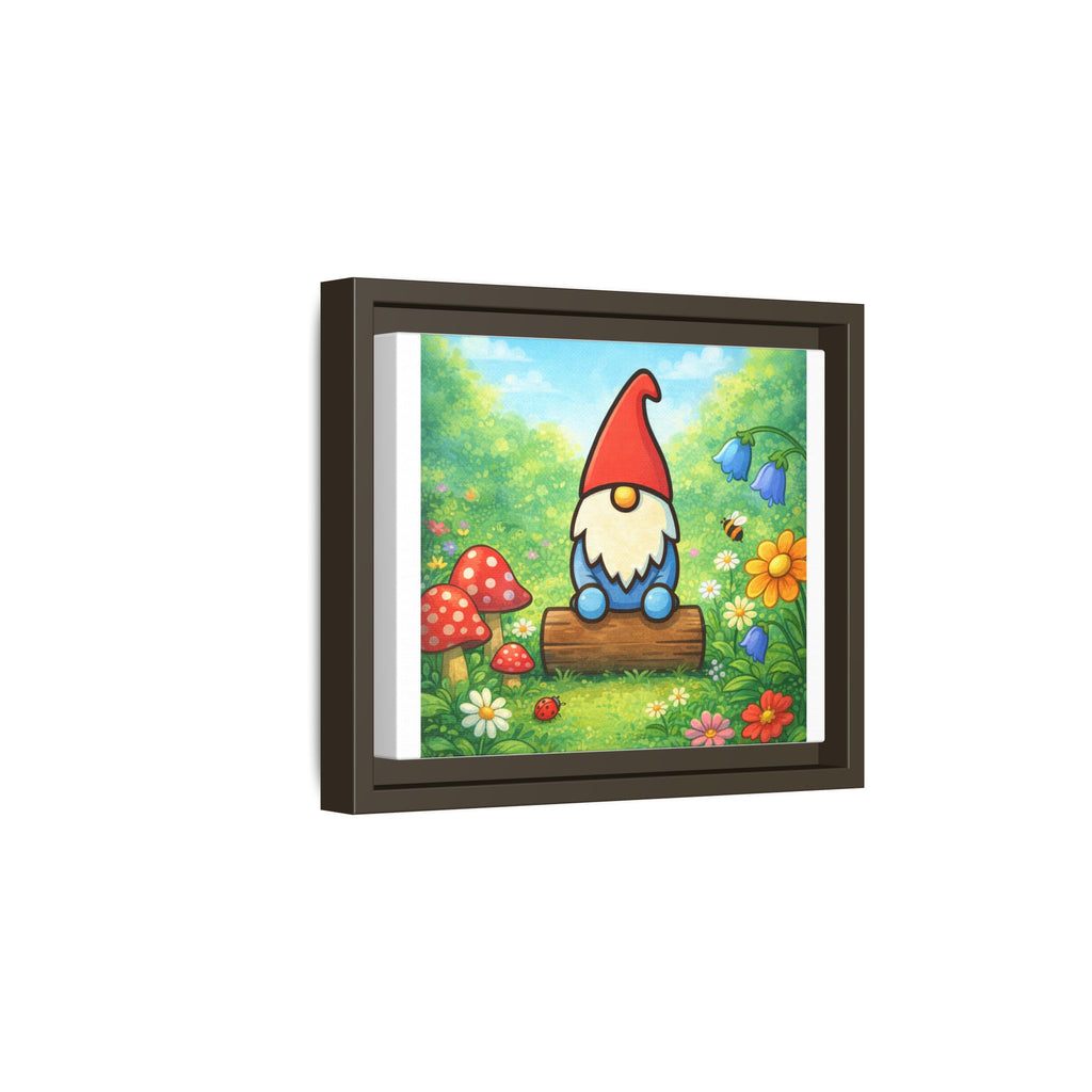 Garden Gnome World Logo - Whimsical Garden Gnome Matte Canvas Print (Framed)