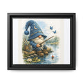 High Hat Whimsical Gnome Fishing Matte Canvas Print (Framed)