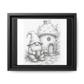 Gnome Pencil Cottage Sketch Framed Canvas Print - Fren
