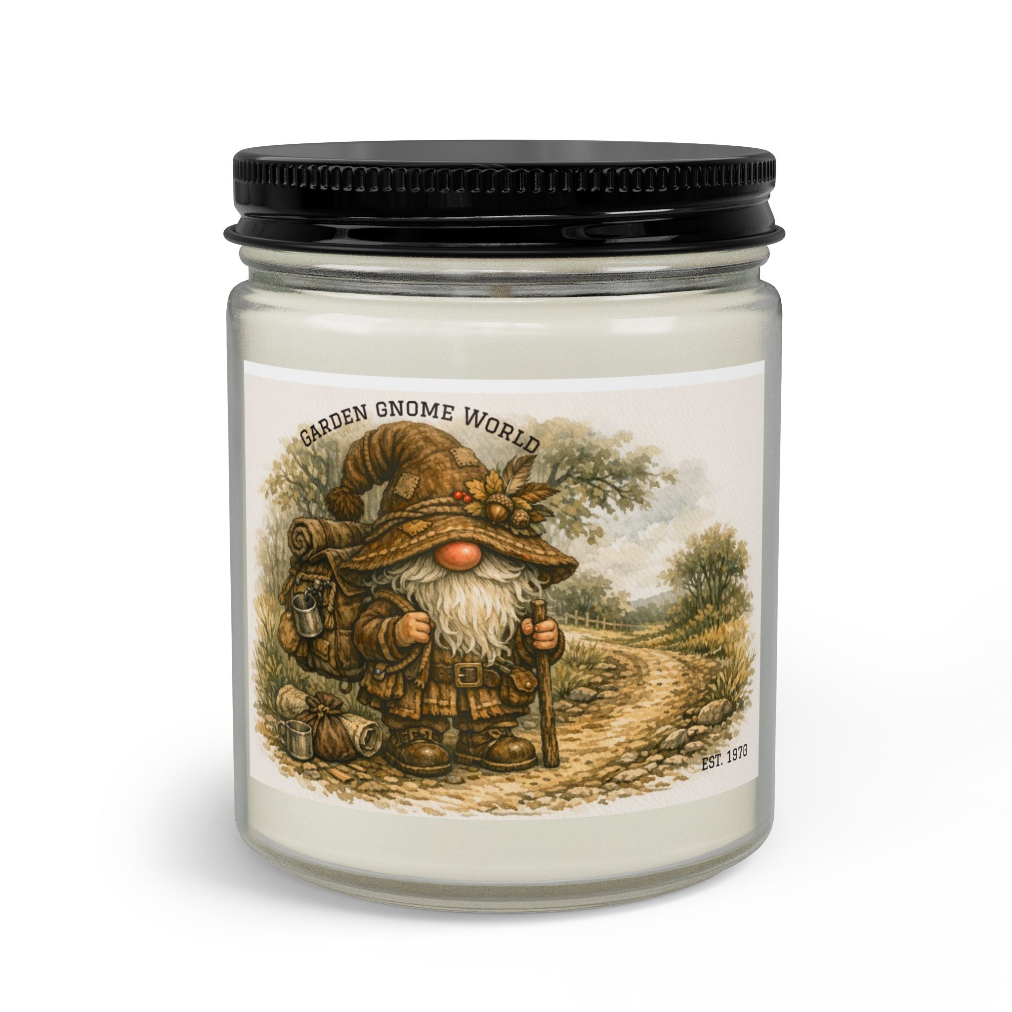 Gnome Garden Candle Set — Scented Jar Candle with Matches & Wick Trimmer