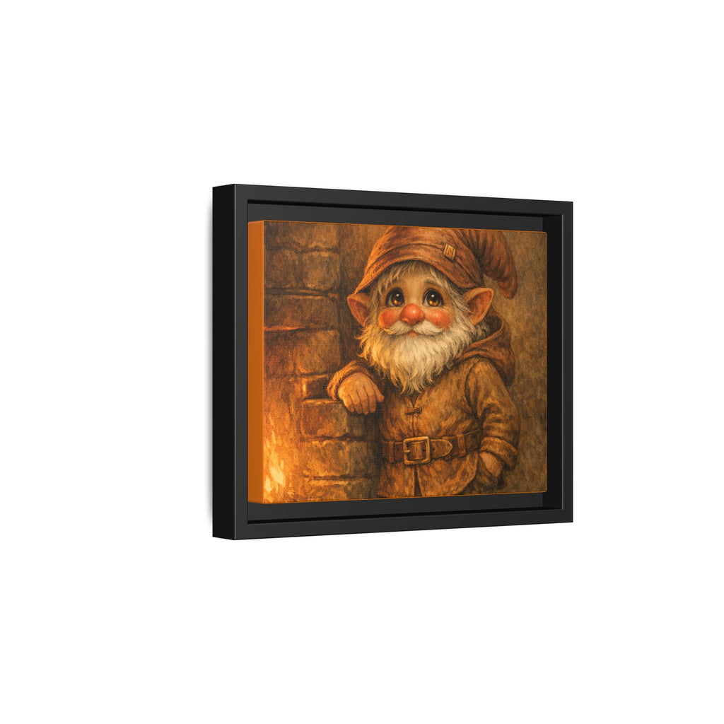 Framed Matte Canvas - Bright Eyes Gnome by Hearthside (Whimsical Woodland Wall Art)