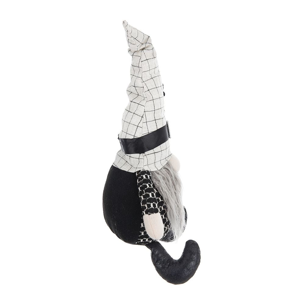 Black Sitting Gnome With Spider Hat – Halloween Decor Set of 2