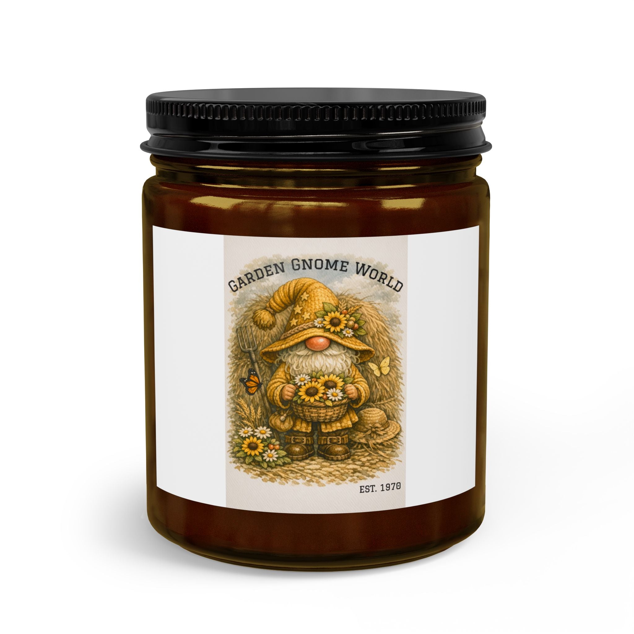 High Hat Sun Flower Garden Gnome Candle Set with Matches & Wick Trimmer — Cozy Floral Home Decor