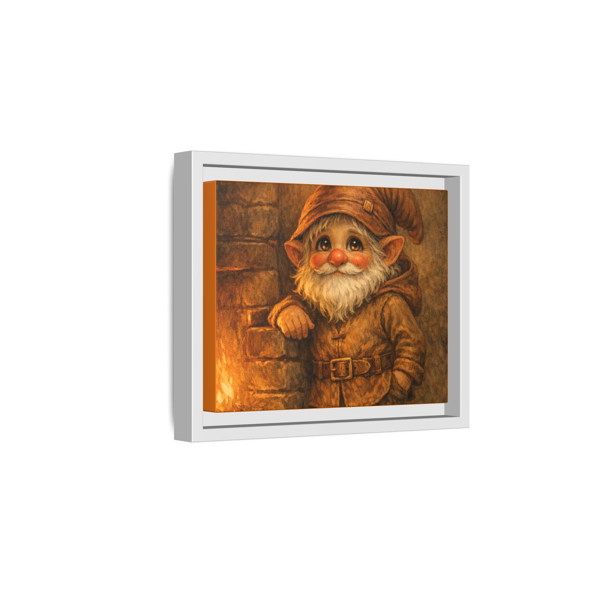 Framed Matte Canvas - Bright Eyes Gnome by Hearthside (Whimsical Woodland Wall Art)