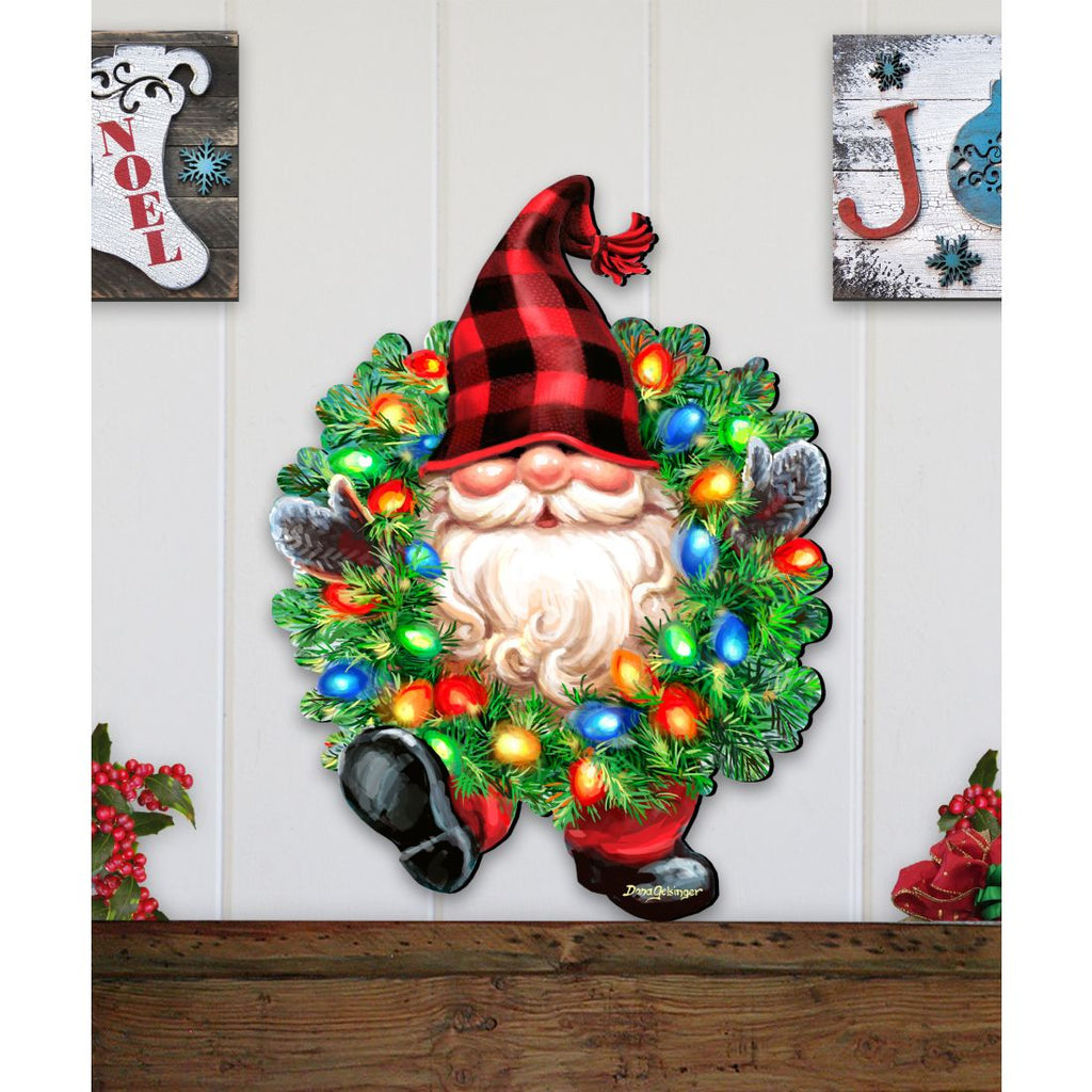 Christmas Gnome Holiday Door Wreath by D. Gelsinger - Christmas Decor - 8461053H-DG