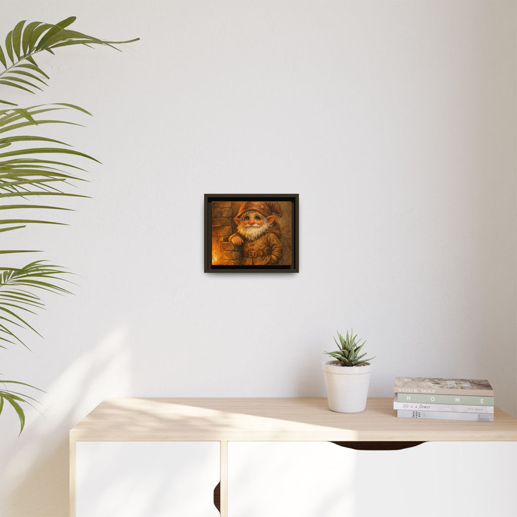 Framed Matte Canvas - Bright Eyes Gnome by Hearthside (Whimsical Woodland Wall Art)