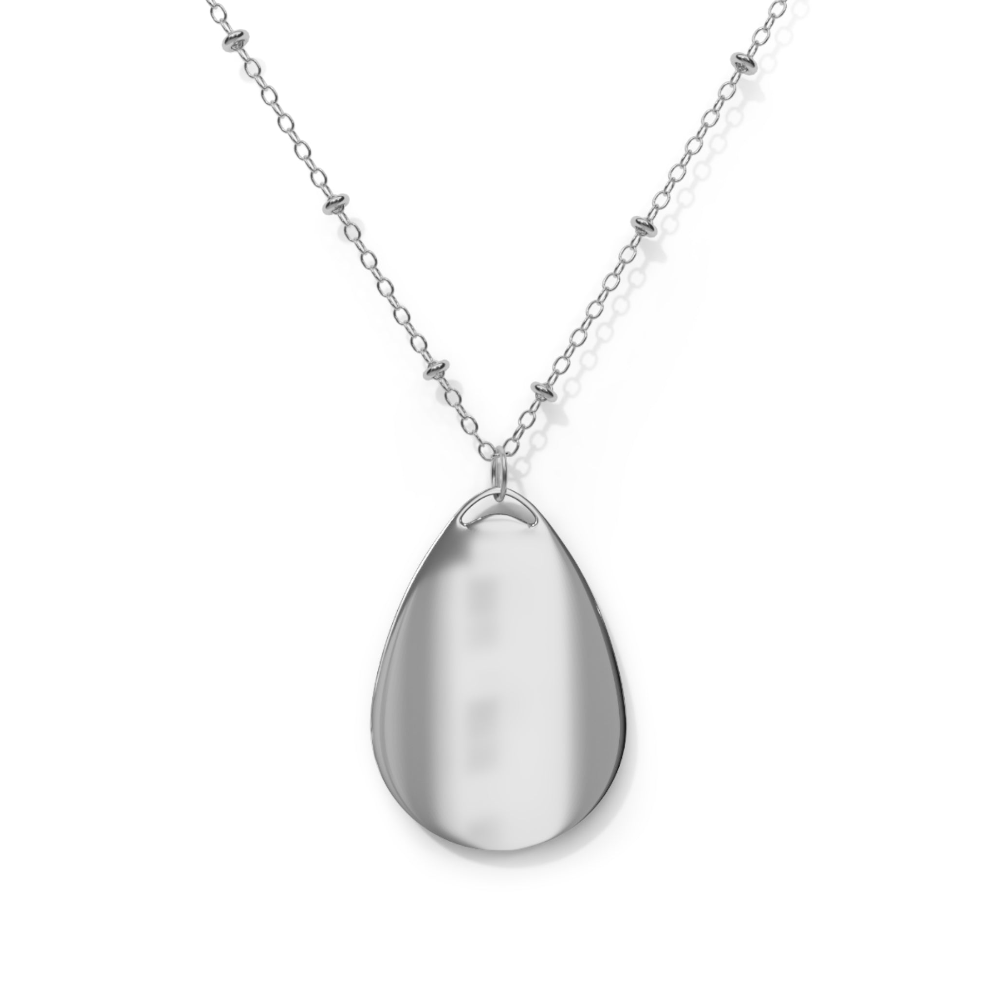 Oval Necklace — Winter Gnome Teardrop Pendant