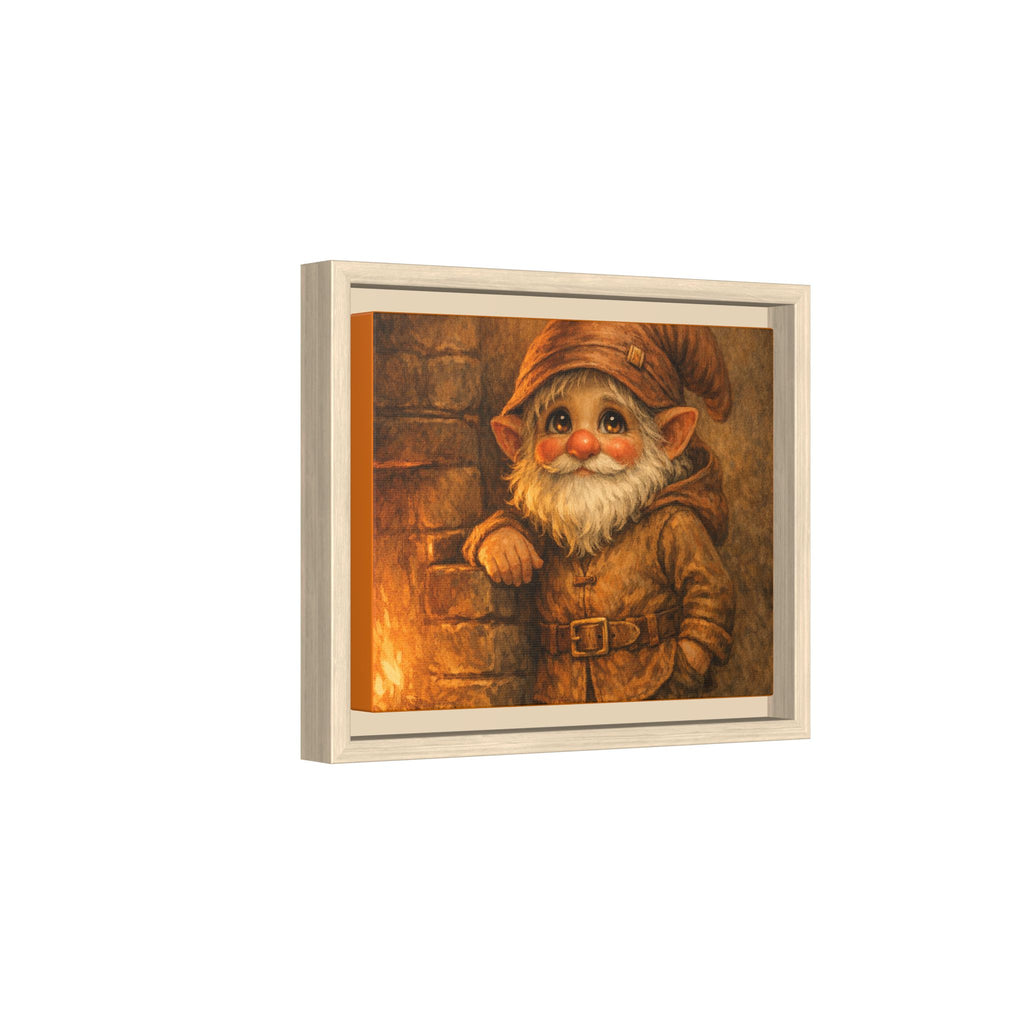 Framed Matte Canvas - Bright Eyes Gnome by Hearthside (Whimsical Woodland Wall Art)