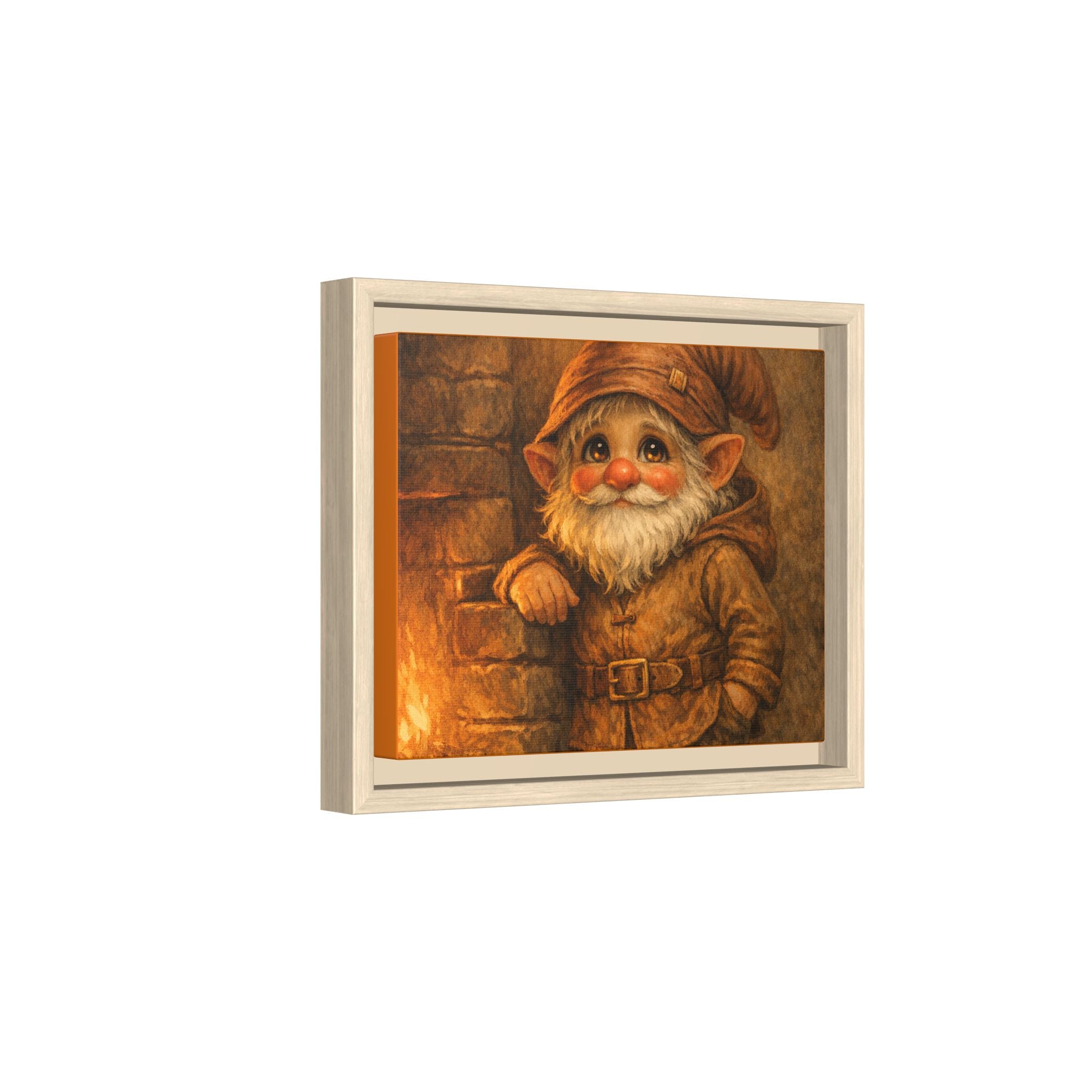 Framed Matte Canvas - Bright Eyes Gnome by Hearthside (Whimsical Woodland Wall Art)