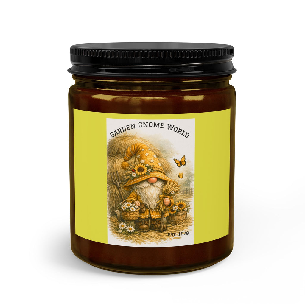 High Hat Yellow Garden Gnome Candle Gift Set — Soy Jar Candle with Matches & Wick Trimmer