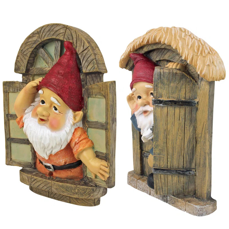 Knothole Gnomes - 2 Piece Garden Welcome Tree Set