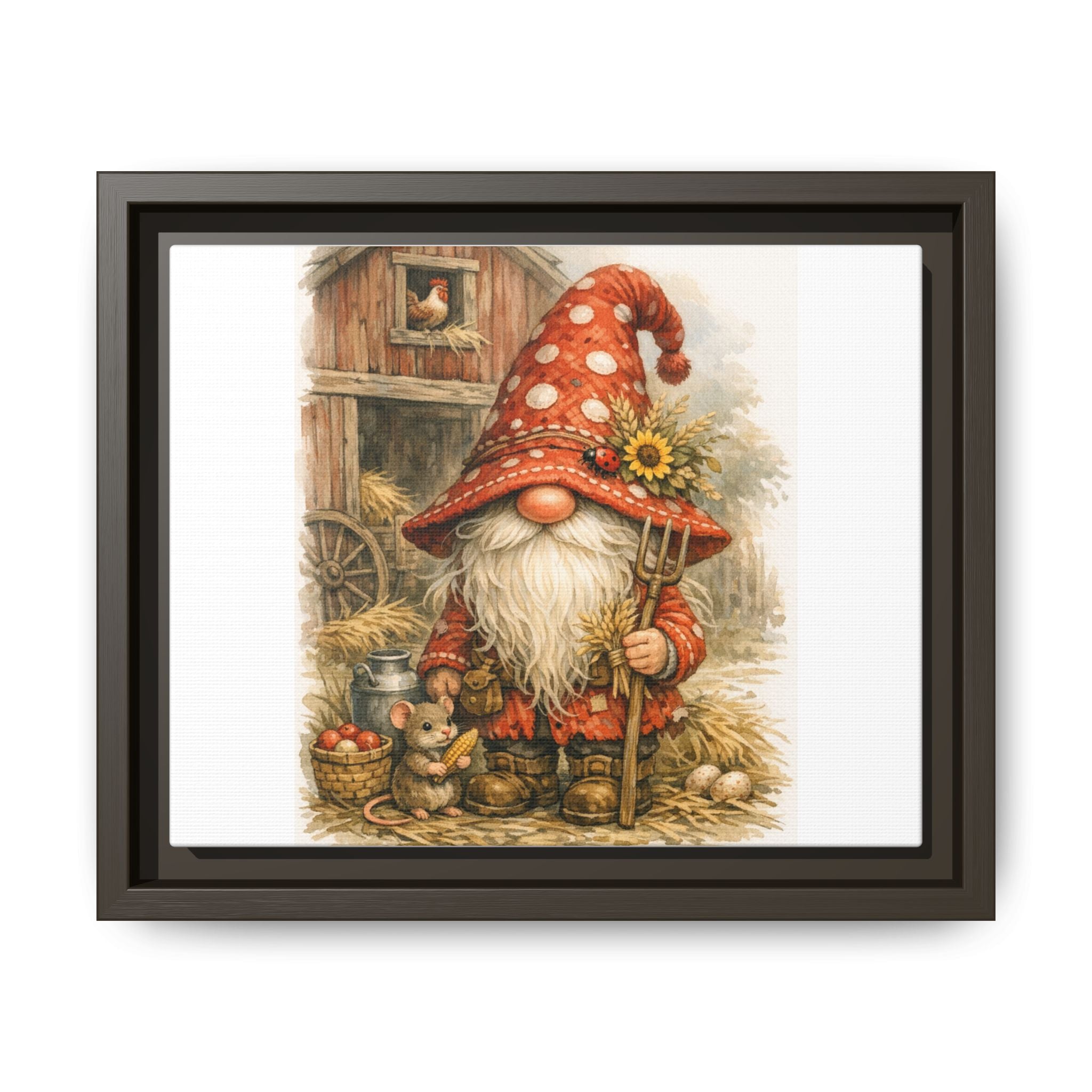 Copy of High Hat Farmhouse Gnome Art Print — Framed Matte Canvas
