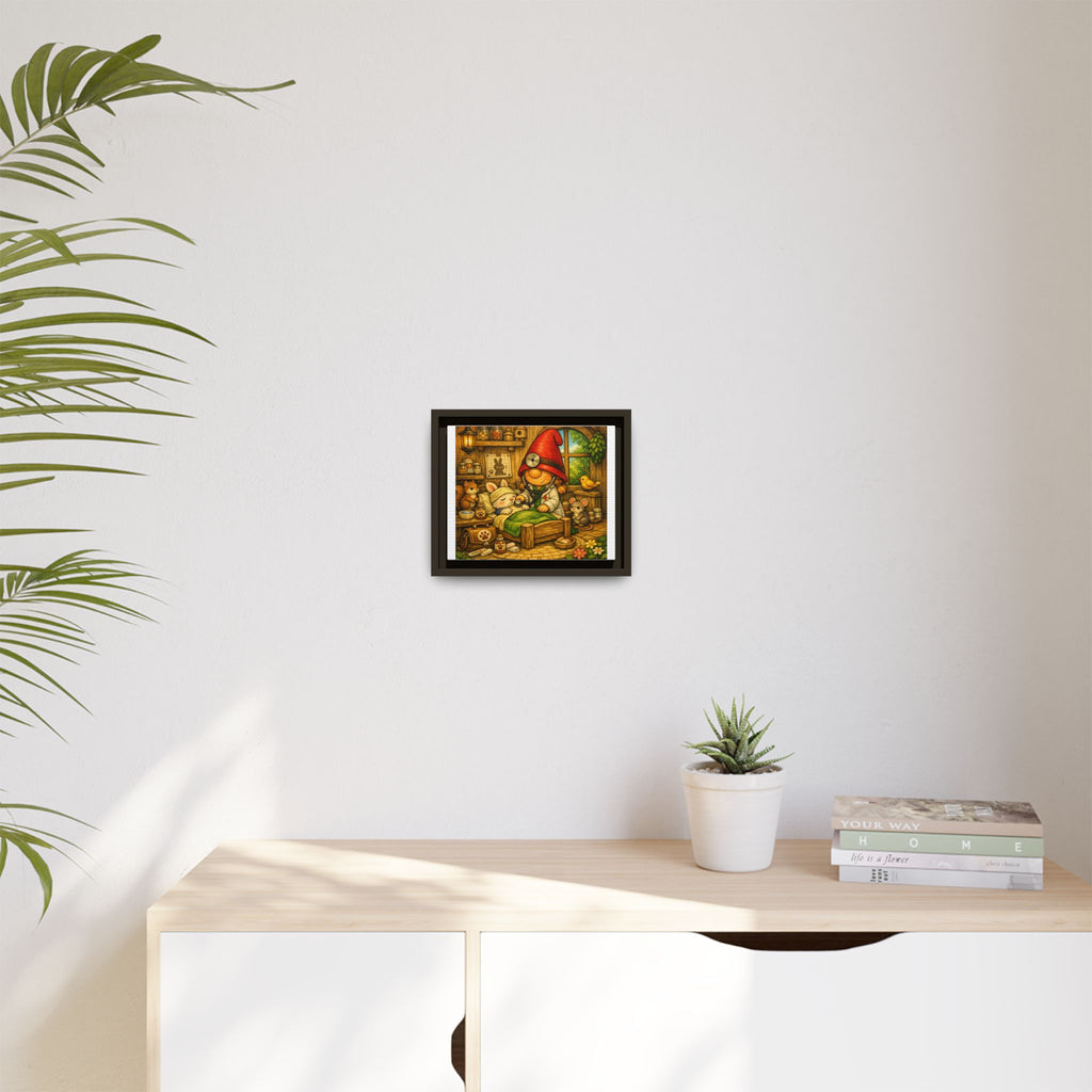 Gnome Girl Vet Nursery Wall Art — Framed Matte Canvas