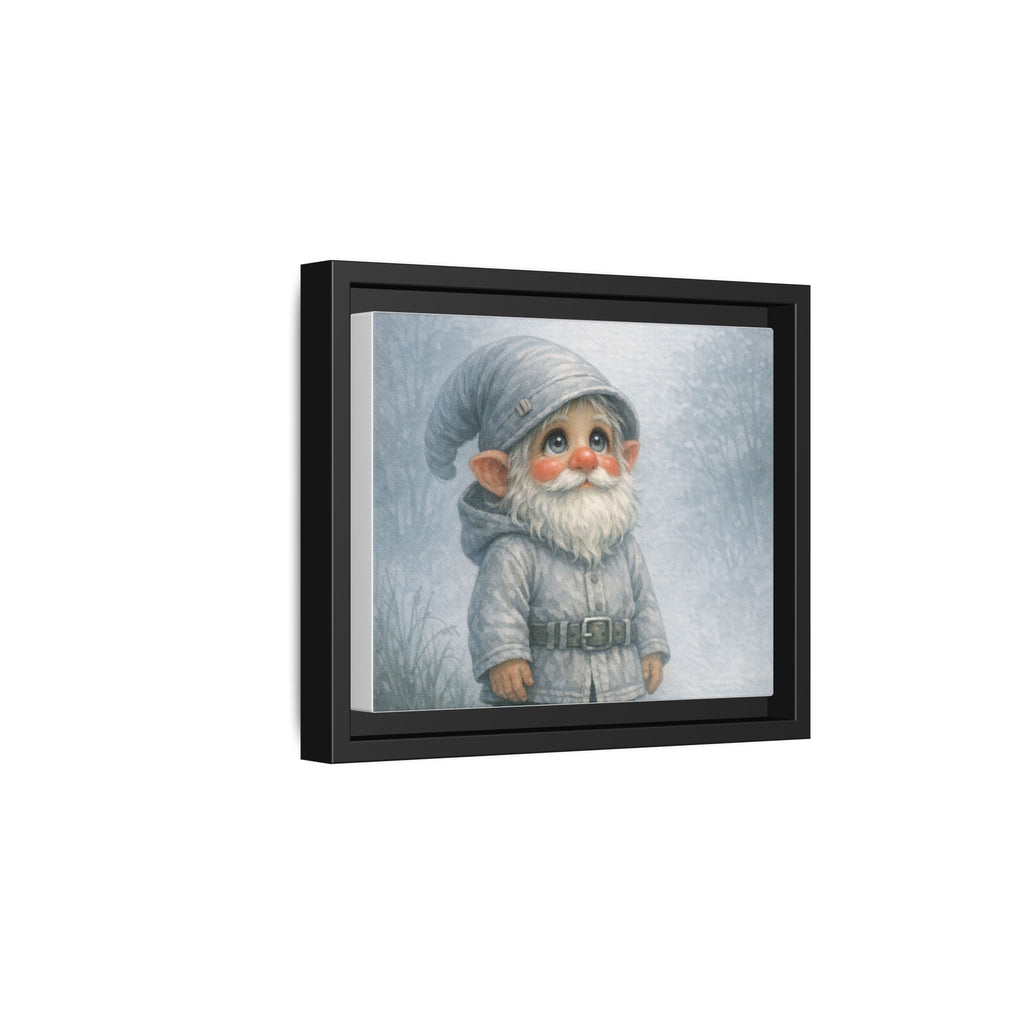 Framed Matte Canvas - Bright Eyes Adorable Winter Gnome Wall Art