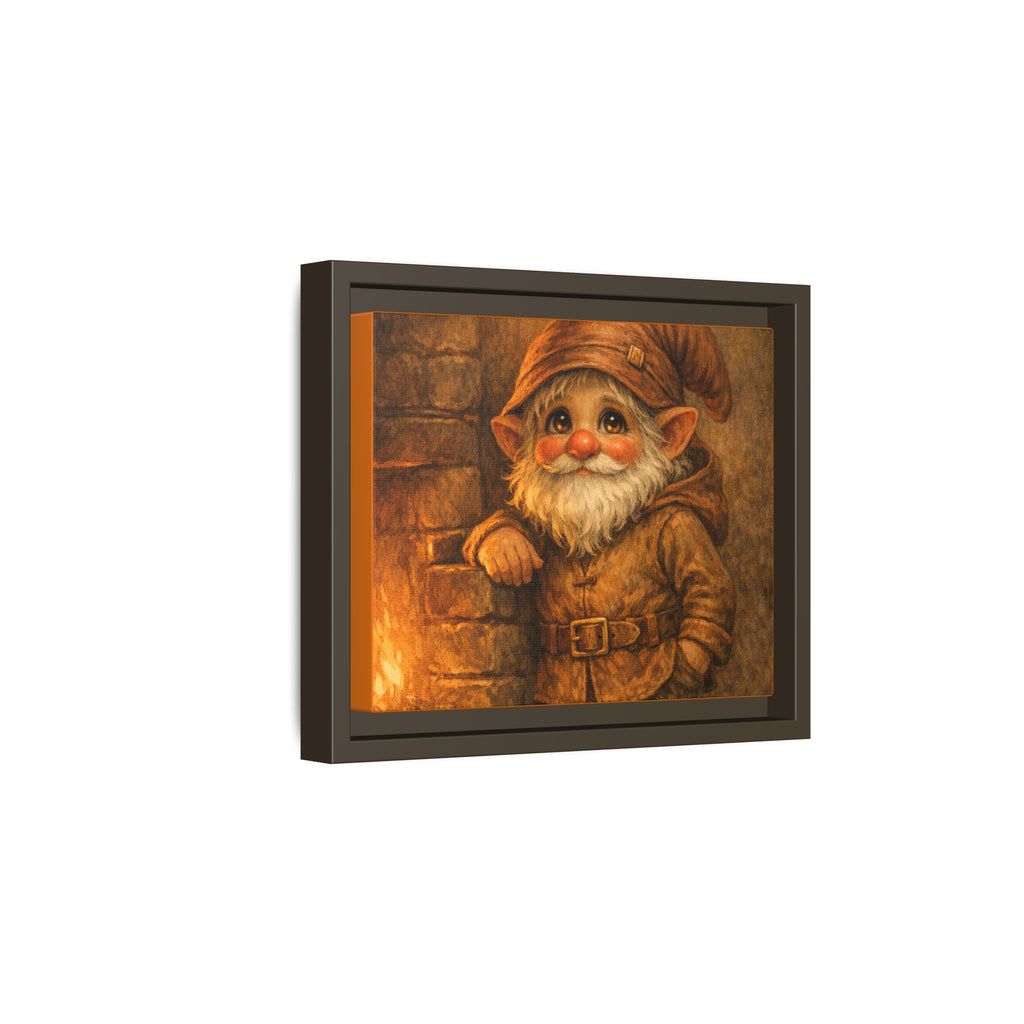 Framed Matte Canvas - Bright Eyes Gnome by Hearthside (Whimsical Woodland Wall Art)