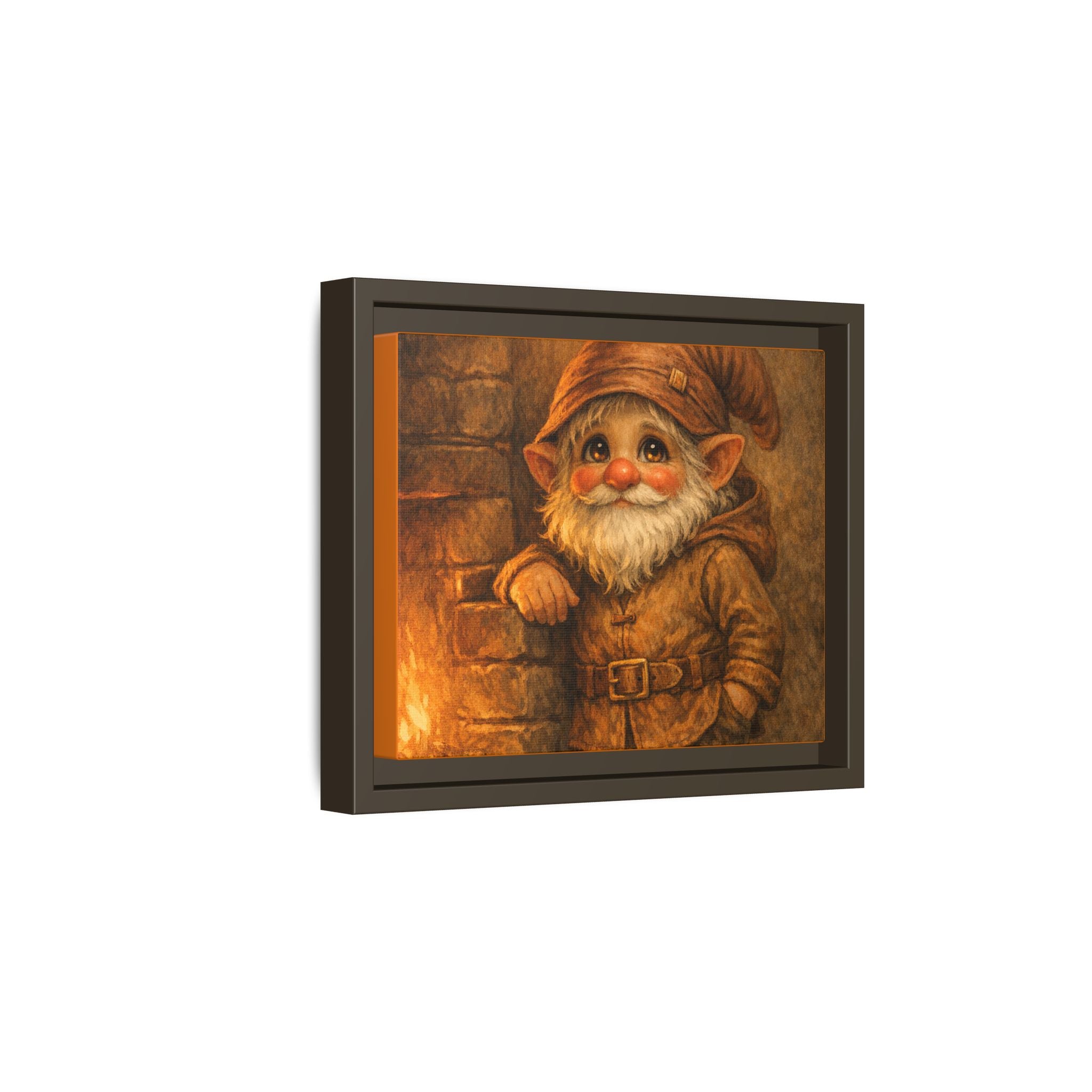 Framed Matte Canvas - Bright Eyes Gnome by Hearthside (Whimsical Woodland Wall Art)