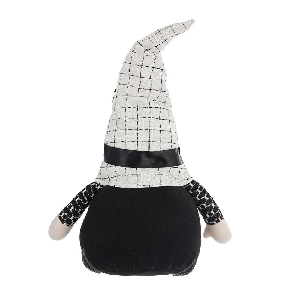 Black Sitting Gnome With Spider Hat – Halloween Decor Set of 2