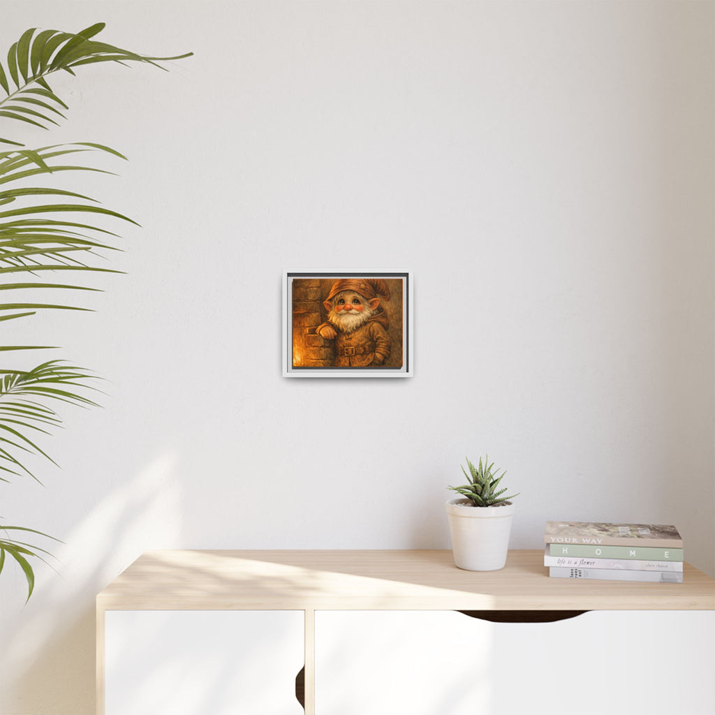 Framed Matte Canvas - Bright Eyes Gnome by Hearthside (Whimsical Woodland Wall Art)