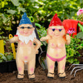 2 PCS Naked Gnomes Statues - 4.7 Inch 