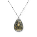 Gnome Lantern Oval Necklace — Whimsical Fairy Tale Pendant
