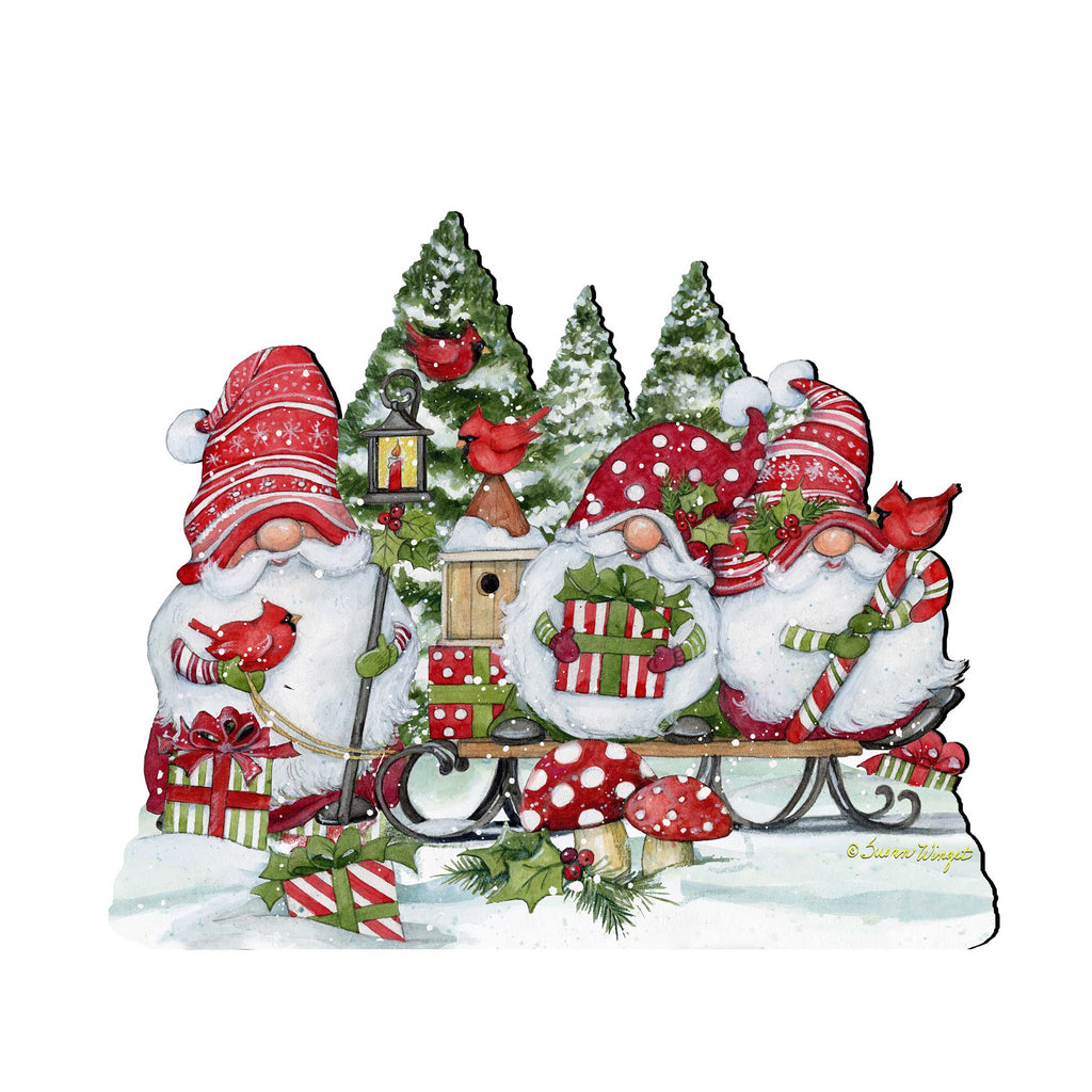 Christmas Gnome Holiday Door Decoration by Susan Winget - Christmas Decor - 8471109H-SW