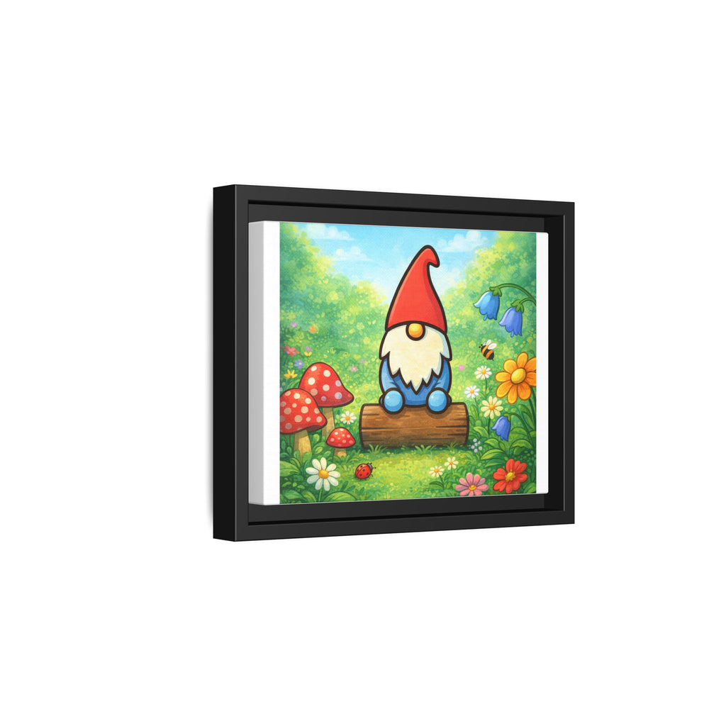Garden Gnome World Logo - Whimsical Garden Gnome Matte Canvas Print (Framed)