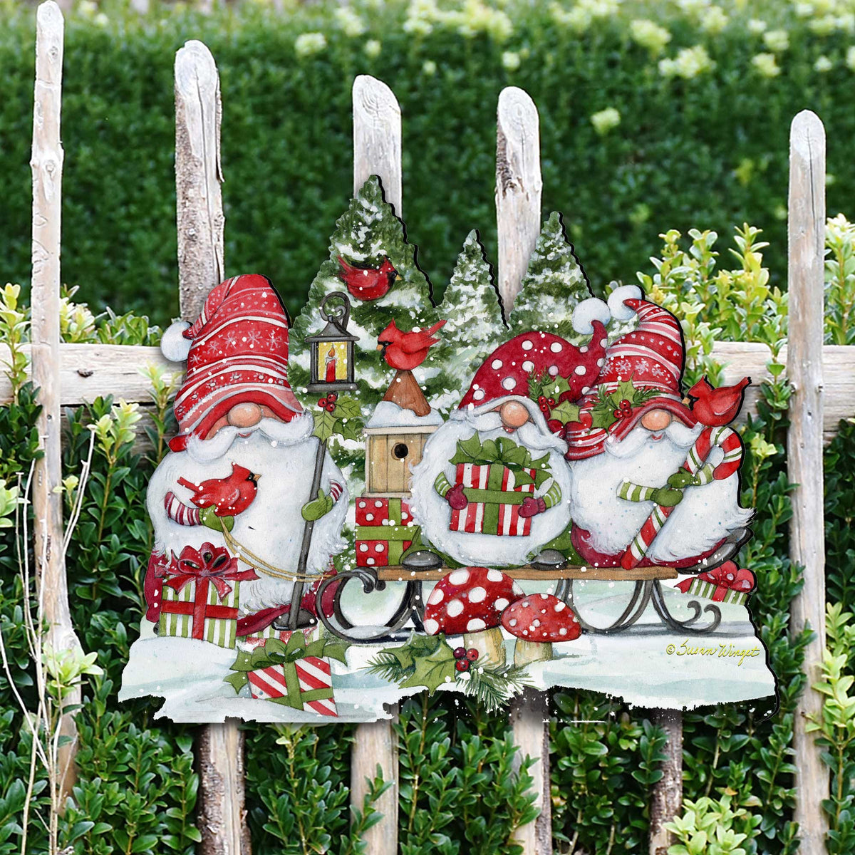 Christmas Gnome Holiday Door Decoration by Susan Winget - Christmas Decor - 8471109H-SW