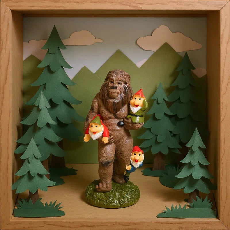 Chimpanzee and Dwarf Statues