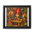 Cozy Gnome Girl Blue hair Arts Print — Framed Matte Canvas Wall Art