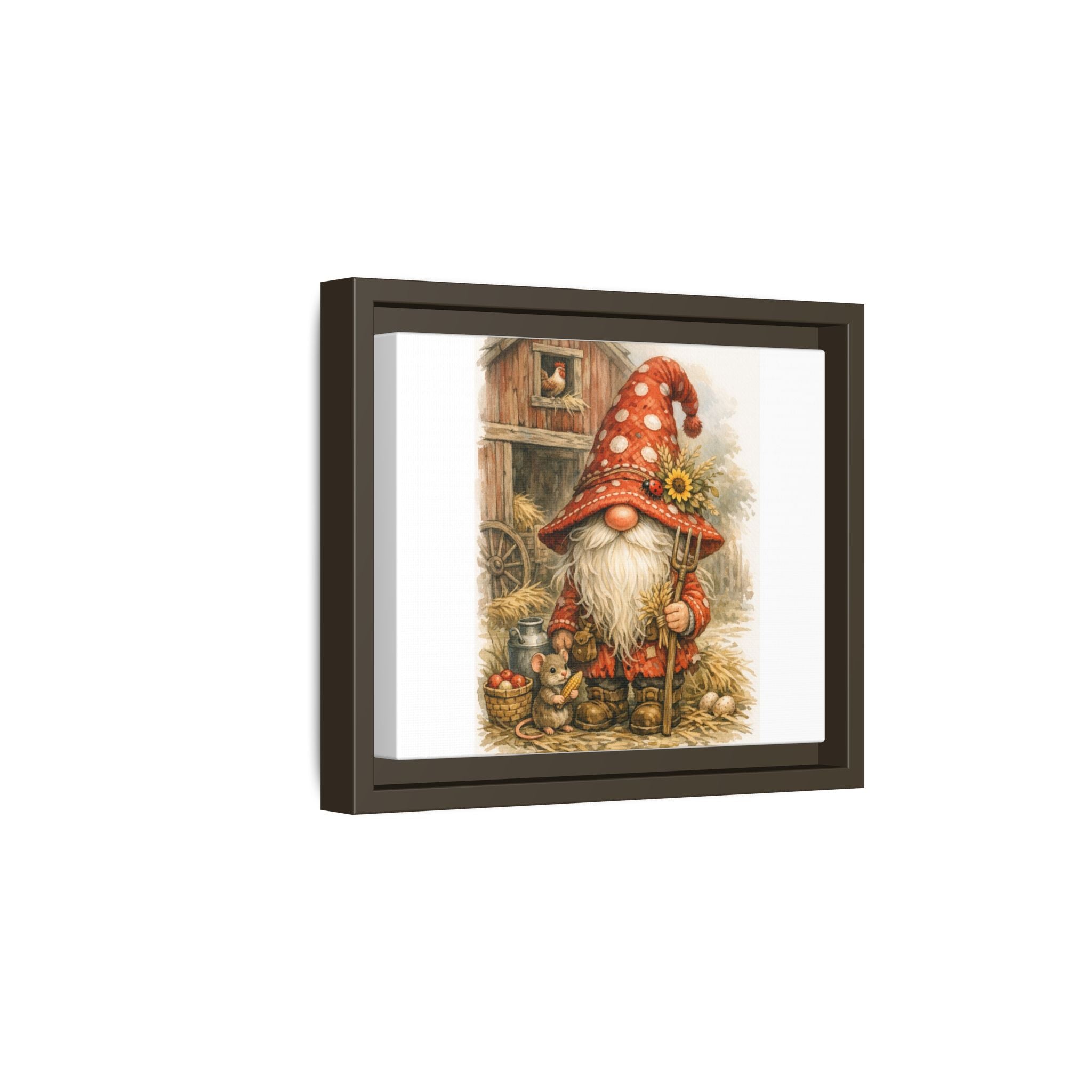 High Hat Farmhouse Gnome Art Print — Framed Matte Canvas