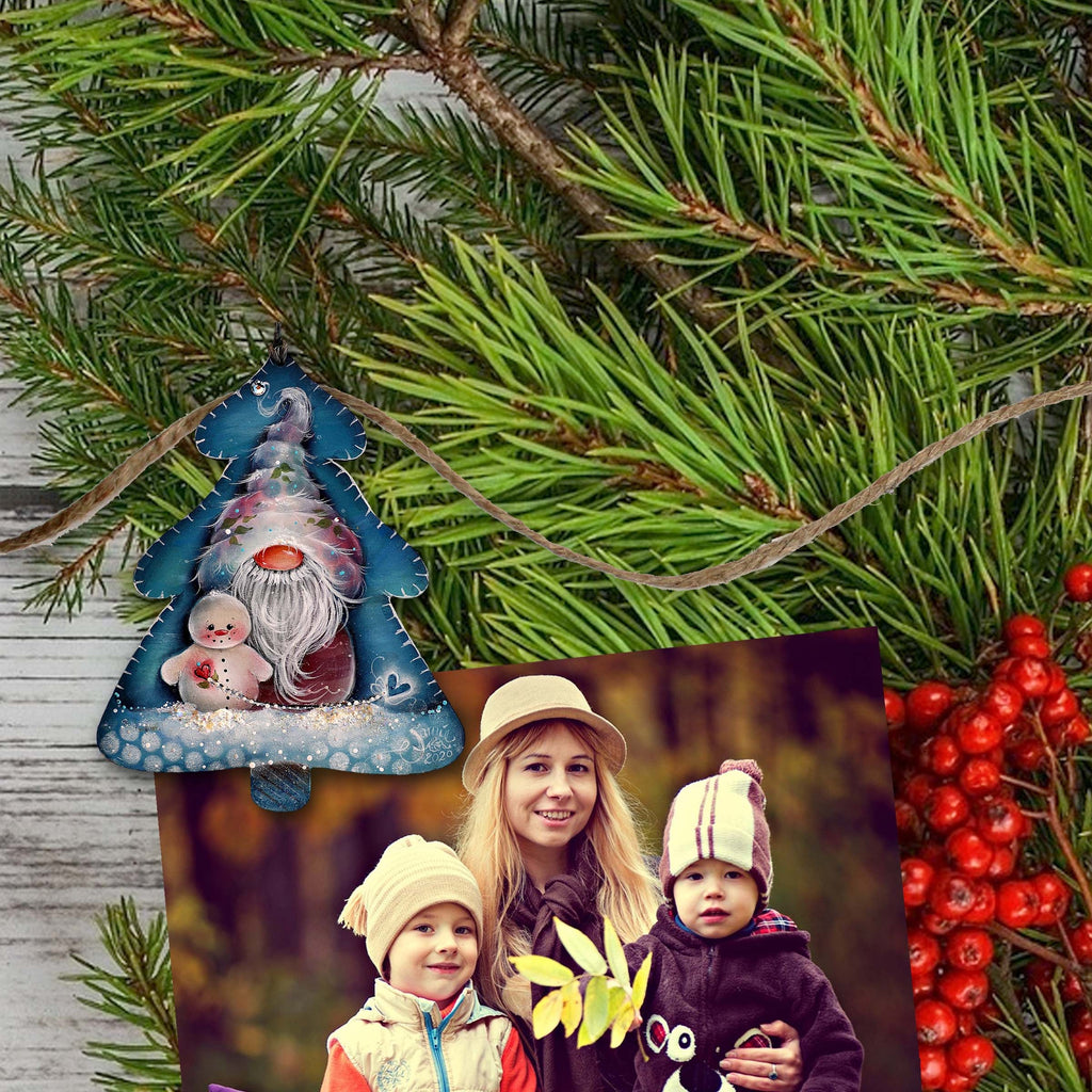 Christmas Gnomes Clip-On Eco Wood Decorative Ornaments Set of 6 by Jamie Mills-Price - Christmas Decor - 8090049C-MP-S6
