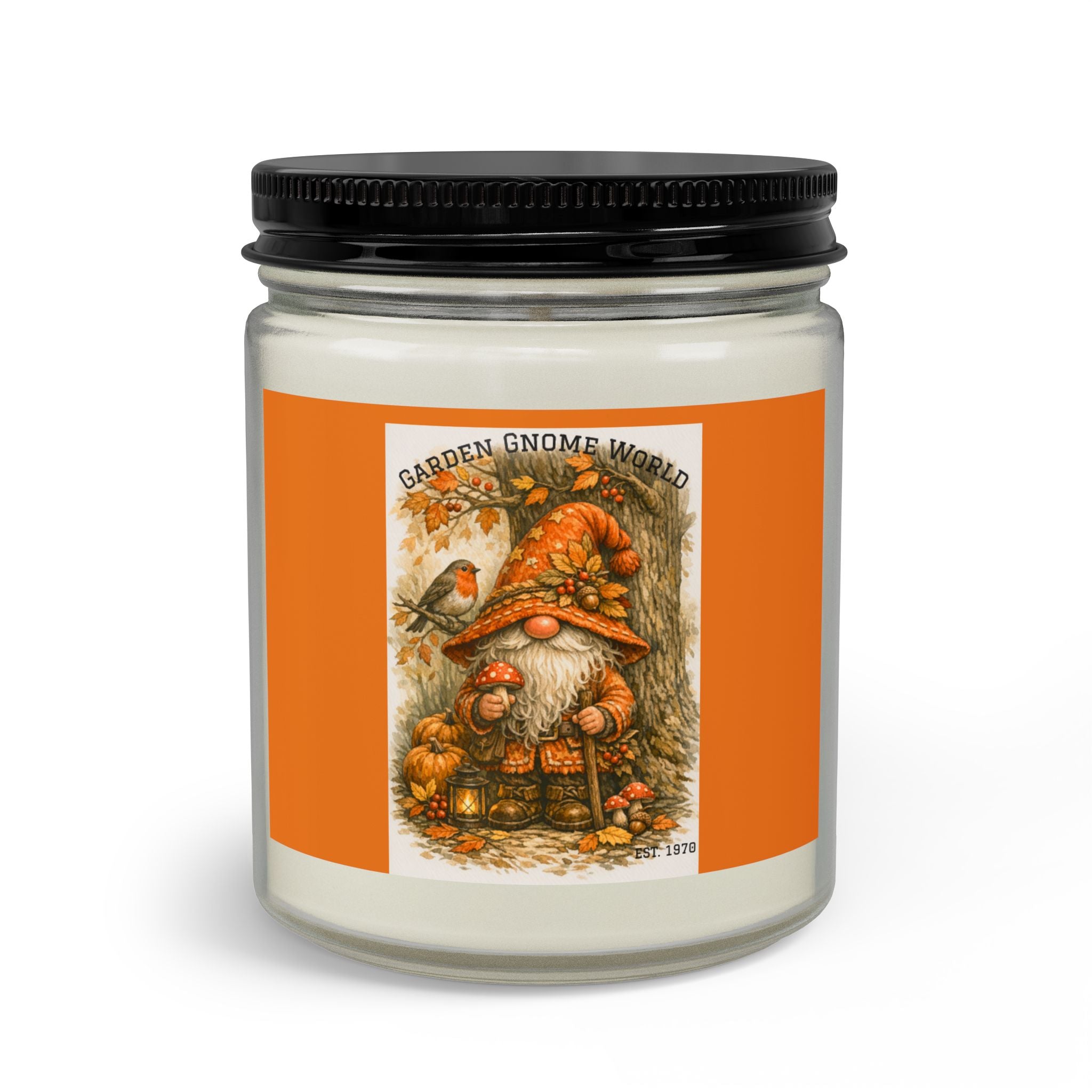 High Hat Orange Apple Garden Gnome Candle Set with Matches & Wick Trimmer – Autumn Cozy Home Décor