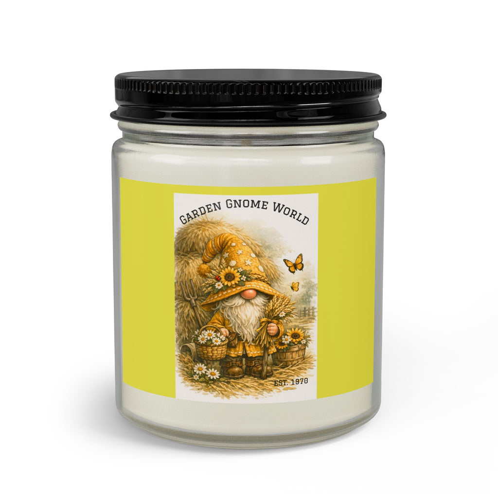 High Hat Yellow Garden Gnome Candle Gift Set — Soy Jar Candle with Matches & Wick Trimmer