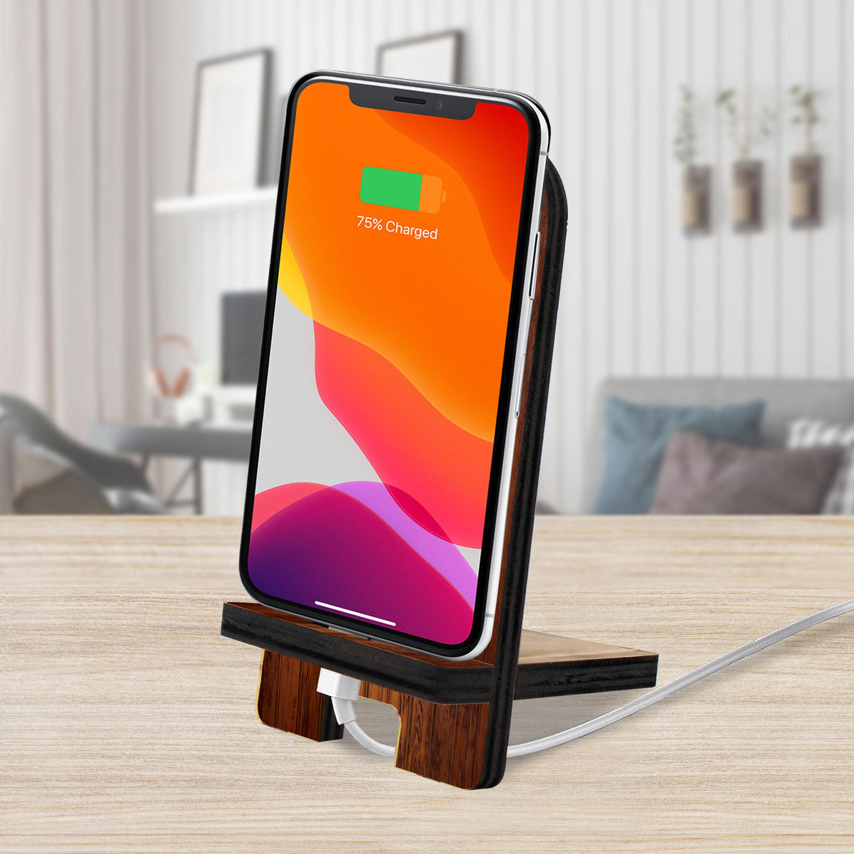 Fall Gnome Cell Phone Stand Halloween Décor Wood Mobile Tablet Holder Charging Station Organizer - 892033
