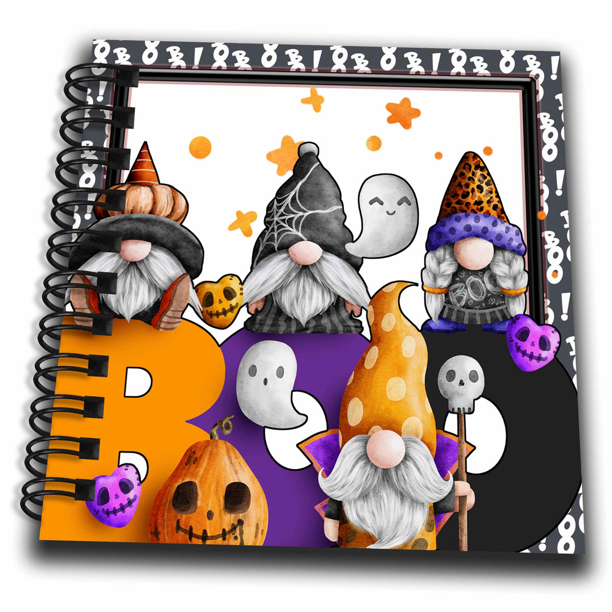 3dRose Cute Halloween Boo and Gnomes Design - Drawing Books (db-369121)