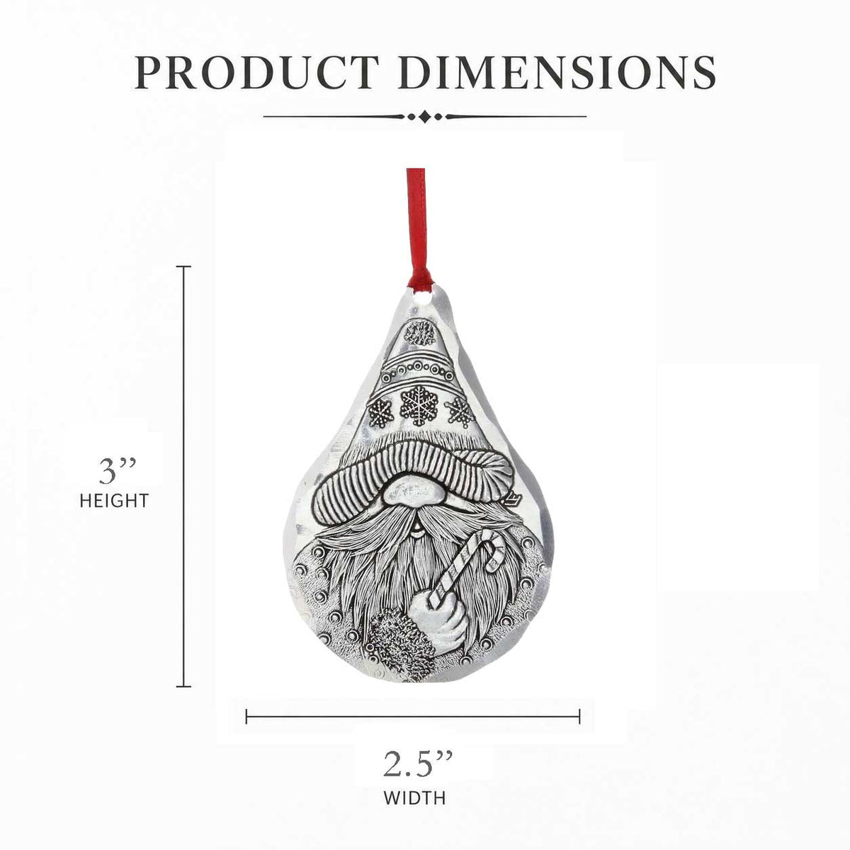 Candy Cane Gnome Ornament