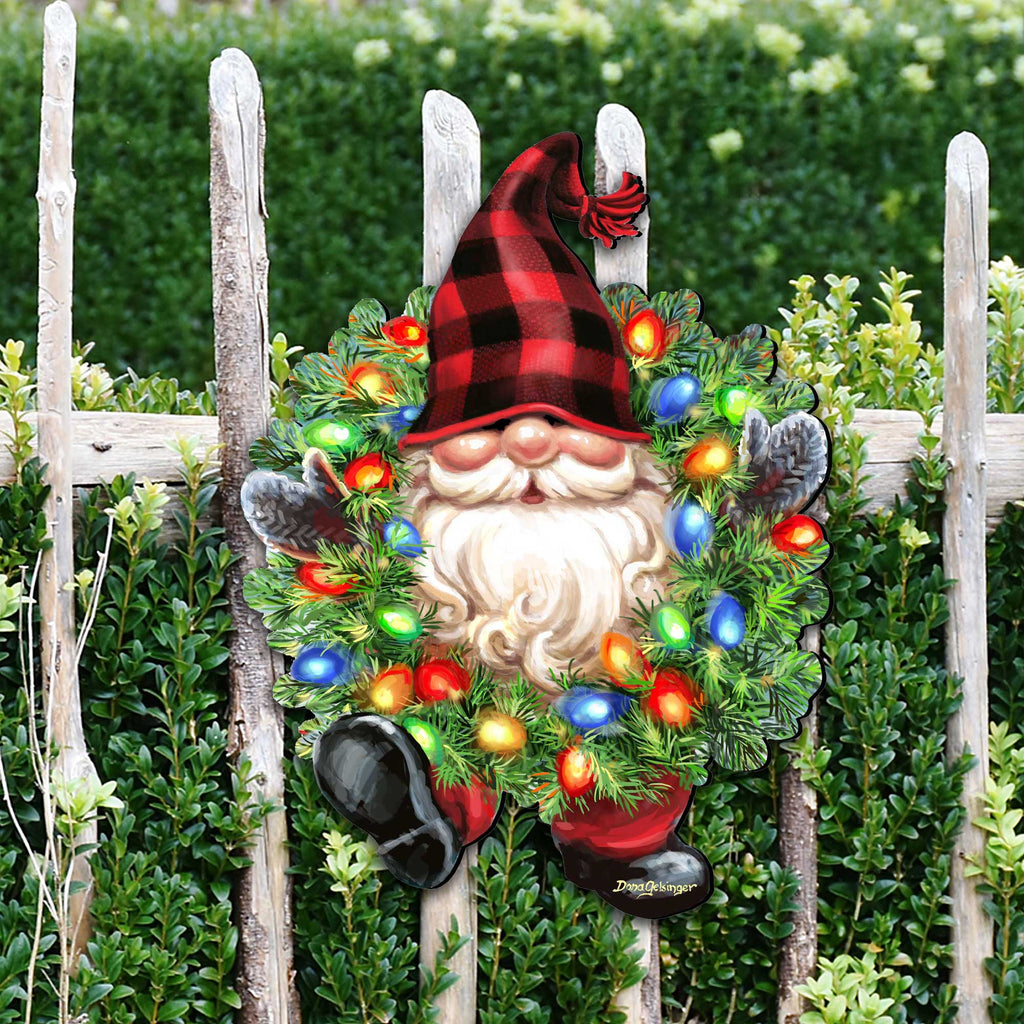 Christmas Gnome Holiday Door Wreath by D. Gelsinger - Christmas Decor - 8461053H-DG