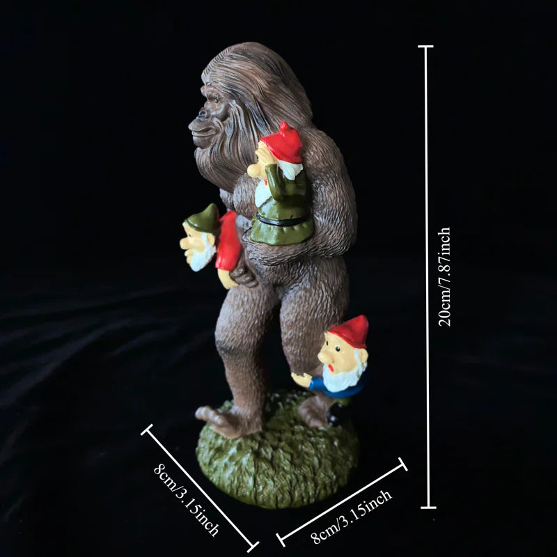 Chimpanzee and Dwarf Statues