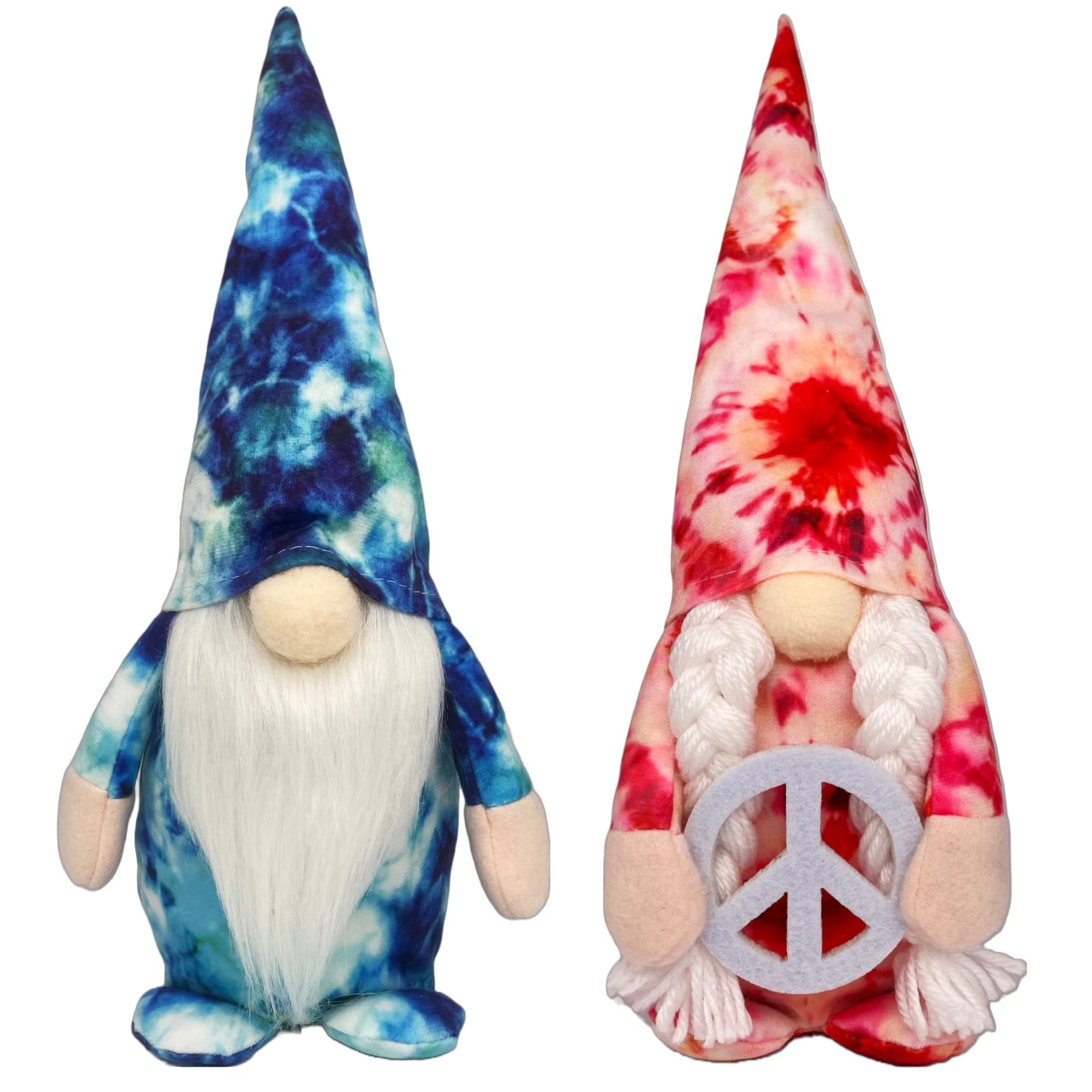 Hippie Gnomes Plush Tie Dye Groovy Home Decor Tomte Gnome